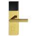 Door Terminal Set for Hotel Guest Room Doors DT 700 Dialock L-shaped lever handle brass coloured stainless steel