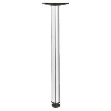 Table Leg Height 710 mm Ø 60 mm Tubular Steel With black plastic height adjustable foot Chrome