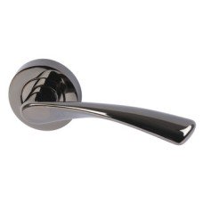 Lever Handles on Round Roses Zinc Alloy Olton Designed for interior doors Black nickel