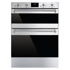 Double Oven Multifunction Under Counter 600 mm Smeg Classic DUSF6300X - Stainless steel and dark glass