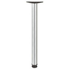 Table Leg Height 710 mm Ø 60 mm Tubular Steel With black plastic height adjustable foot Stainless steel coloured