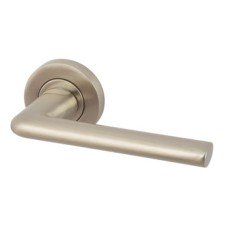 Lever Handles on Round Roses Zinc Alloy Gilman Designed for interior doors Satin nickel