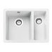 Sink 1.5 Bowl Rangemaster Paragon Igneous Granite PAR315 Half bowl on right Crystal white finish