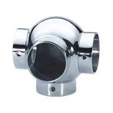 Side Outlet Ball Tee Bar Railing System For Ø 38 mm tubes Polished chrome finish