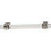Pull Handle Zinc Alloy & Glass Fixing Centres 128-160 mm Glacio Polished nickel & clear - fixing centres 160 mm