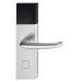 Door Terminal Set for Hotel Guest Room Doors DT 700 Dialock J-shaped lever handle satin stainless steel