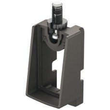 Rail End Support for Straight-Edged Wardrobe Rail Häfele Dresscode Umber grey RAL 7022