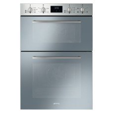 Double Oven Multifunction 600 mm Smeg Cucina DOSF400S - Stainless Silver & Silver Glass