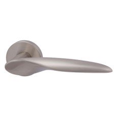 Lever Handles on Round Roses Zinc Alloy Mimas Brushed nickel