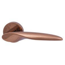 Lever Handles on Round Roses Zinc Alloy Mimas Rose coloured