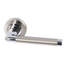 Lever Handles on Round Roses Zinc Alloy Gilman Designed for interior doors Two tone