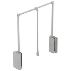Pull Down Wardrobe Rail for Internal Wardrobe Width 770-1200 mm 2004 Installed height 850 mm Chrome plated steel rail black plastic housing and connecting parts chrome plated pull rod
