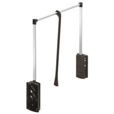 Pull Down Wardrobe Rail for Installed Height 850 mm 2004 Steel wardrobe rail plastic pull rod housing and connecting parts For internal cabinet width 770-1200 mm brown steel rail brown plastic housing and connecting parts brown pull rod