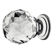 Knob Glass with Brass Base Ø 30-35 mm Harley Polished chrome Ø 30 mm