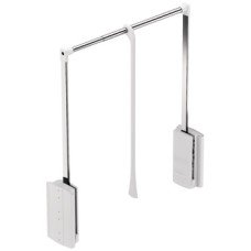 Pull Down Wardrobe Rail for Installed Height 850 mm 2004 Steel wardrobe rail plastic pull rod housing and connecting parts For internal wardrobe width 440-610 mm chrome plated steel rail white plastic housing and connecting parts white pull rod