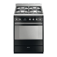 Cooker Gas with Multifunction Oven 7 Functions 600 mm Smeg Concert SUK61MBL9 - Black