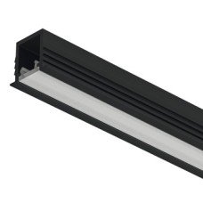 Aluminium Profile for Recess Mounting Loox5 LED Flexible Strip Lights 1104 Length 3000 mm depth 11.5 mm diffuser width 8 mm Black