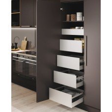 Grass Nova Pro Scala Stack Tower Sets of Pan Drawers with Rectangular Rails For cabinet width 1000 mm 1x standard and 4x pan silver