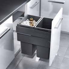 Pull Out Waste Bin Euro-Cargo Hailo With soft close For cabinet width 500 mm dark grey