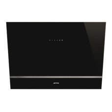 Sloped Chimney Hood 800 mm Smeg Linea KV28N - Black glass with stainless steel trim