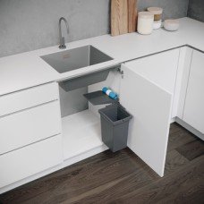 Swing Out Waste Bin Single for Hinged Door Cabinets VS ENVI For cabinet width 400 mm 1 x 10 litres lava grey