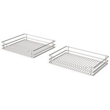 Swing Out Corner Storage Classic Silver Linear Wire Baskets Vauth-Sagel VS COR Fold For cabinet width: 900/100 mm For door width: 450 - 600 mm Right hand