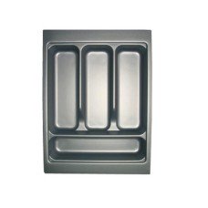 Plastic Cutlery Insert Depth 423 mm to Suit Matrix Box S Drawer Systems For cabinets with 18/19 mm board thickness Width 501 for cabinet width 600 mm Silver