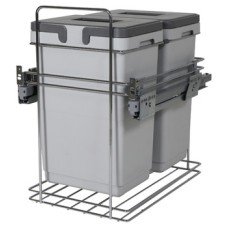 Pull Out Waste Bin Over Extension Kombi 2 x 20 litre bins for cabinet width: 400 mm