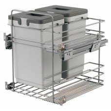 Pull Out Waste Bin Over Extension Kombi 2 x 20 litre bins for cabinet width: 500 mm