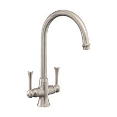 Mixer Tap Dual Lever Rangemaster Estuary Brushed nickel