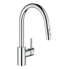 Tap Single Lever Mixer Pull Out Spray C-Spout Grohe Concetto Polished chrome