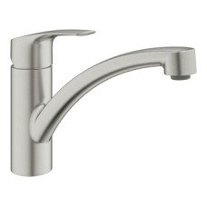 Mixer Tap Single Lever Low Spout Grohe Via Contemporary Brushed super steel Mixer Tap Single Lever Low Spout Grohe Via Contemporary Brushed super steel