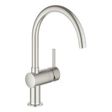Mixer Tap Single Lever Monobloc C-Spout Grohe Minta Contemporary Brushed super steel Grohe model 30 427 DC0