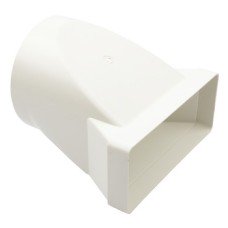 Round Pipe to Flat Duct Convertor Flame Retardant White System 6 to system 6a