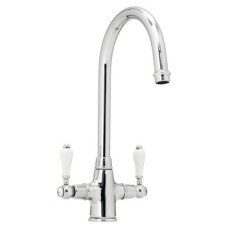 Mixer Tap Dual Lever C-Spout Abode Ludlow Polished chrome - AT1026