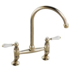 Tap Traditional Bridge C-Spout Abode Ludlow Antique brass - AT1031