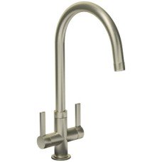 Mixer Tap Dual Lever C-Spout Abode Pico Brushed nickel - AT1227
