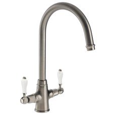 Mixer Tap Dual Lever C-Spout Abode Ludlow Brushed nickel - AT1216