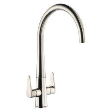 Mixer Tap Dual Lever C-Spout Abode Coniq R Brushed nickel - AT2124