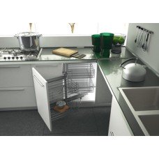 Corner Unit Swing Out Complete Set For cabinet width: 800 mm Chrome wire baskets Left hand