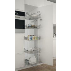 Swing Out Larder Unit Complete Set Full Extension For cabinet width 600 mm basket width 485 mm installed height 1750 mm 5 baskets included chrome wire