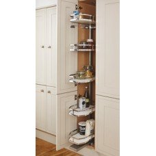Swing Out Larder Unit Complete Set Full Extension For cabinet width 300 mm basket width 215 mm installed height 1750 mm 5 baskets included chrome/white base