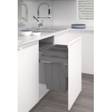Pull Out Waste Bin for Door Front Mounting Stanto For cabinet width 600 mm min. installed height 600 mm 2x 35 l anthracite