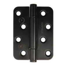 Butt Hinge Concealed Bearing 3 Knuckle Fixed Pin 102 x 76 mm Stainless Steel Staggered hole pattern Radius corners satin