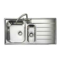 Sink 1.5 Bowl and Drainer Rangemaster Oakland OL9852 Stainless steel sink top mount Drainer on right