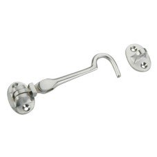 Cabin Hook and Eye Standard Pattern Brass Length 102 mm satin chrome