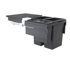 Pull Out Waste Bin Euro-Cargo Hailo With soft close For cabinet width 600 mm dark grey