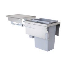 Pull Out Waste Bin Euro-Cargo Hailo With soft close For cabinet width 400 mm light grey