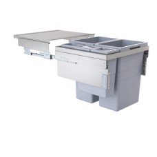 Pull Out Waste Bin Euro-Cargo Hailo With soft close For cabinet width 600 mm light grey