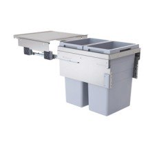 Pull Out Waste Bin Euro-Cargo Hailo With soft close For cabinet width 500 mm light grey